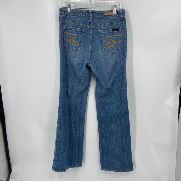 Seven 7 Flare Jeans Distressed Stretch Denim Cotton Blend Women's Size 8 - Picture 8 of 14